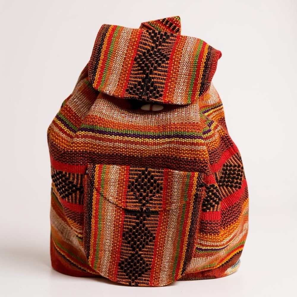 BOHO Mexican Aztec Woven Tapestry Backpack